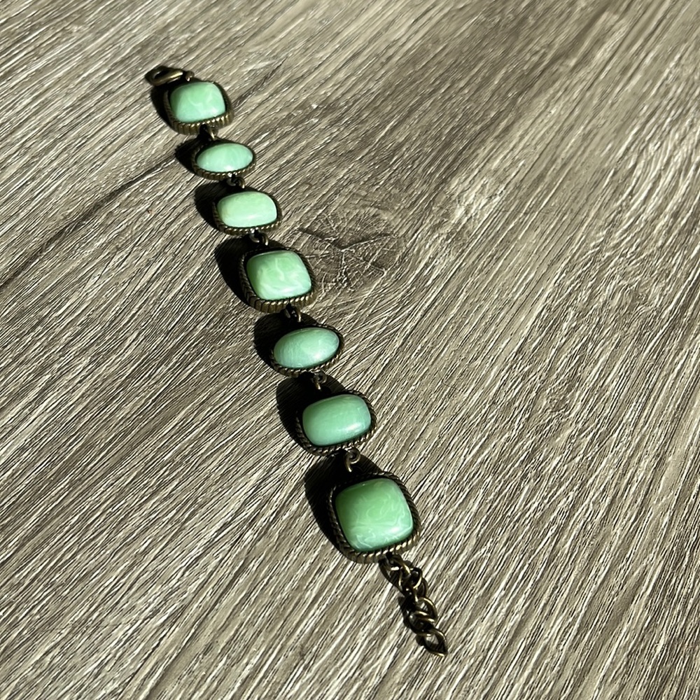 Vintage Green Gemstone Bracelet